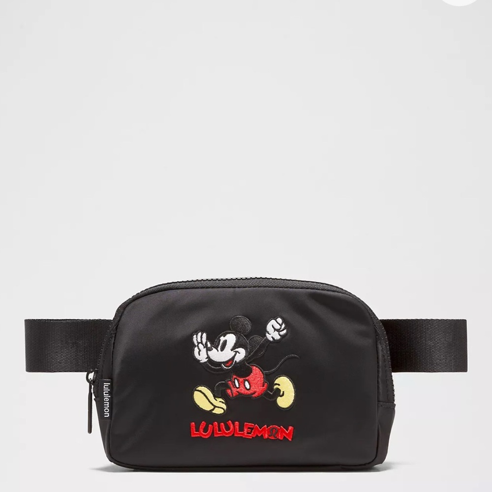 lululemon athletica Black Belt Bag with Mickey Mouse Design